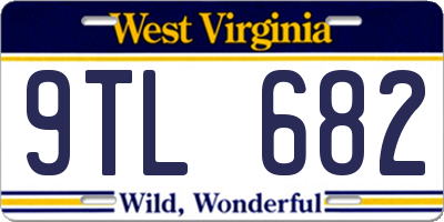 WV license plate 9TL682