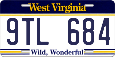 WV license plate 9TL684