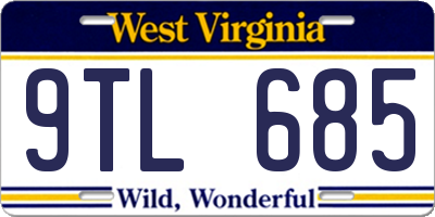 WV license plate 9TL685