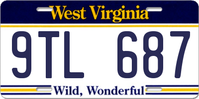 WV license plate 9TL687