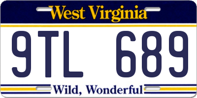 WV license plate 9TL689