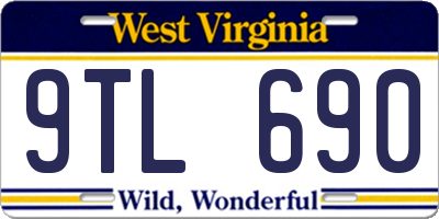 WV license plate 9TL690