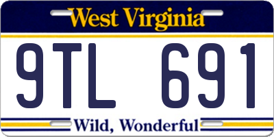 WV license plate 9TL691