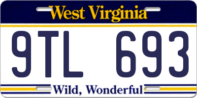 WV license plate 9TL693