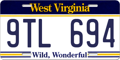 WV license plate 9TL694