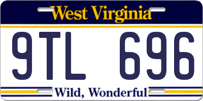WV license plate 9TL696
