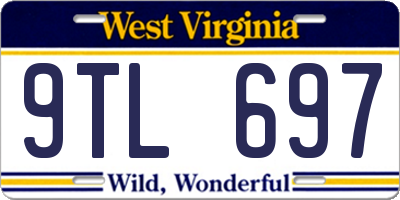 WV license plate 9TL697
