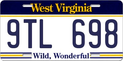 WV license plate 9TL698