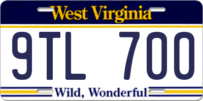 WV license plate 9TL700
