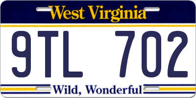 WV license plate 9TL702