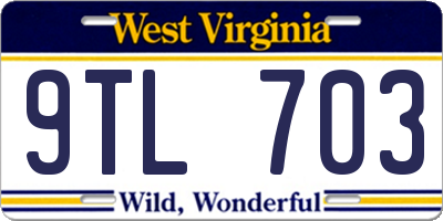 WV license plate 9TL703