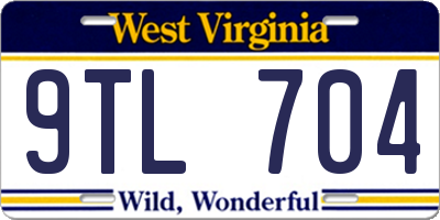 WV license plate 9TL704