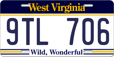 WV license plate 9TL706
