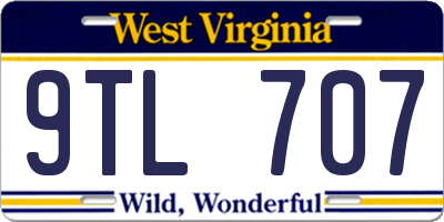 WV license plate 9TL707