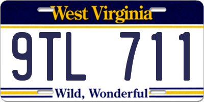 WV license plate 9TL711