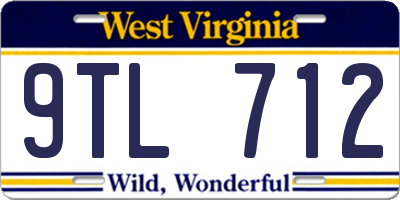 WV license plate 9TL712