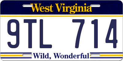 WV license plate 9TL714