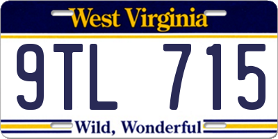 WV license plate 9TL715
