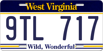 WV license plate 9TL717