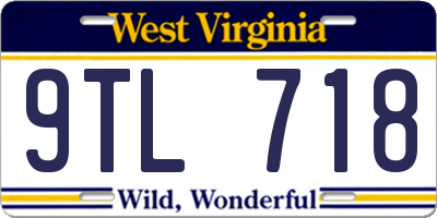 WV license plate 9TL718