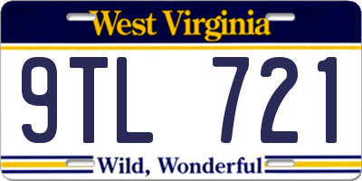 WV license plate 9TL721