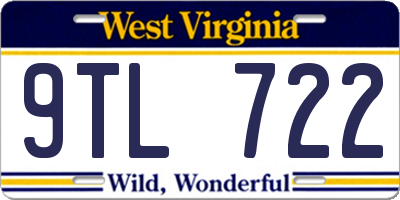 WV license plate 9TL722