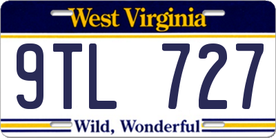 WV license plate 9TL727