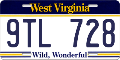 WV license plate 9TL728