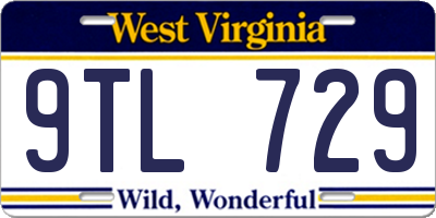 WV license plate 9TL729