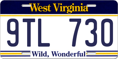WV license plate 9TL730