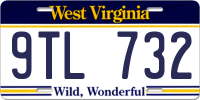 WV license plate 9TL732