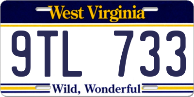 WV license plate 9TL733