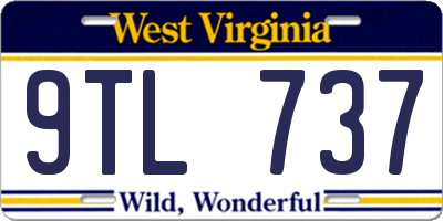 WV license plate 9TL737