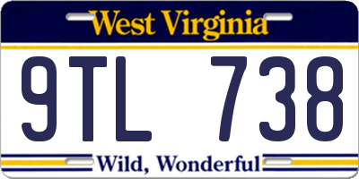 WV license plate 9TL738