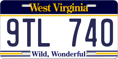 WV license plate 9TL740