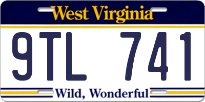 WV license plate 9TL741