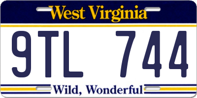 WV license plate 9TL744