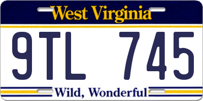WV license plate 9TL745