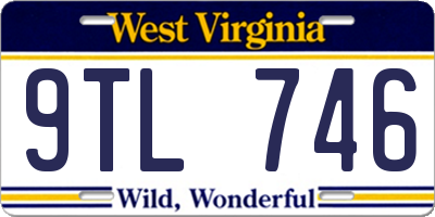 WV license plate 9TL746