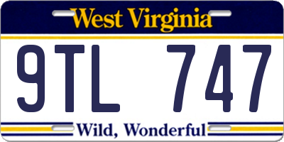 WV license plate 9TL747