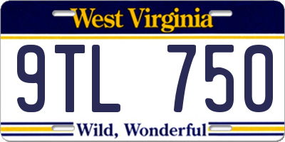 WV license plate 9TL750