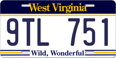 WV license plate 9TL751