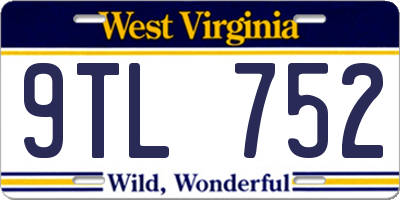 WV license plate 9TL752