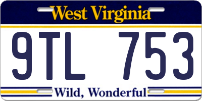 WV license plate 9TL753