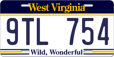 WV license plate 9TL754
