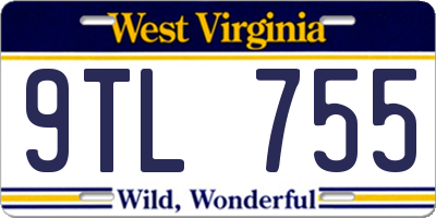 WV license plate 9TL755