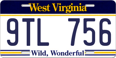 WV license plate 9TL756