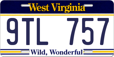 WV license plate 9TL757