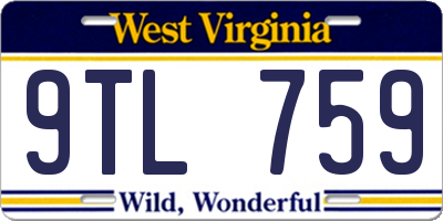 WV license plate 9TL759