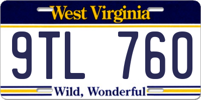WV license plate 9TL760